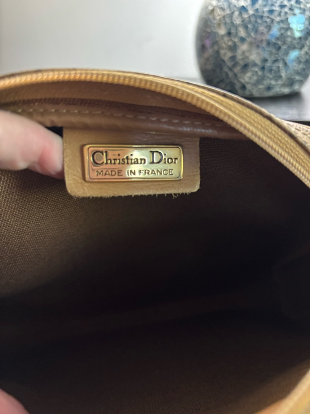 Authentic Vintage Christian Dior Honeycomb Canvas Clutch / Crossbody Bag - Picture 7 of 8